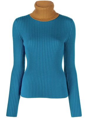 Forte Forte two-tone roll-neck jumper - Blue