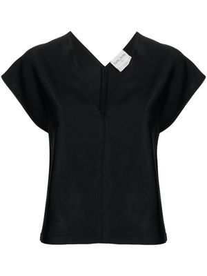 Forte Forte V-neck cap-sleeve blouse - Black