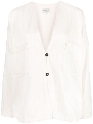 Forte Forte V-neck cotton shirt jacket - Neutrals