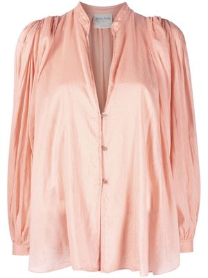 Forte Forte V-neck cotton-silk blouse - Pink