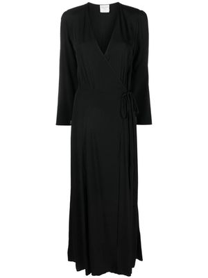 Forte Forte V-neck long-sleeve midi dress - Black