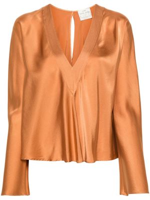 Forte Forte V-neck satin blouse - Orange