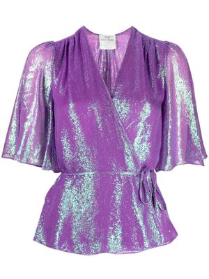 Forte Forte V-neck short-sleeve blouse - Purple