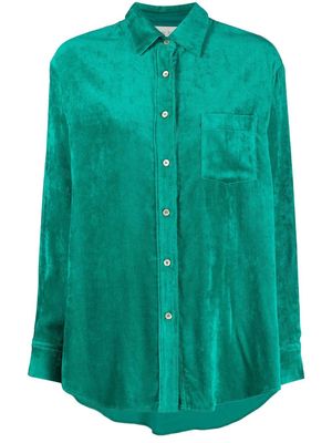 Forte Forte velvet-effect buttoned shirt - Green