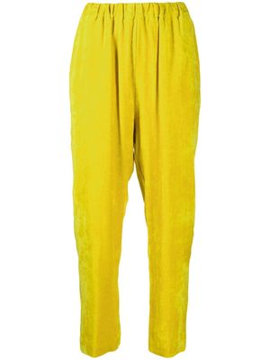 Forte Forte velvet-effect slip-on trousers - Yellow