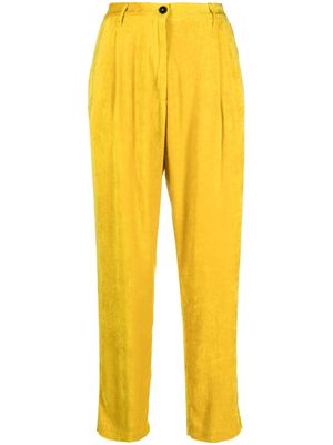 Forte Forte velvet high-waisted trousers - Yellow