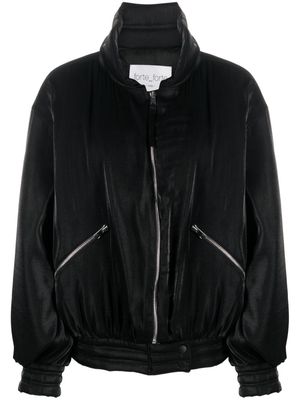 Forte Forte velvet spread-collar bomber jacket - Black