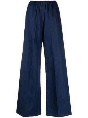 Forte Forte wide-leg cotton-blend trousers - Blue