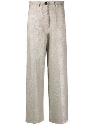 Forte Forte wide-leg cotton-blend trousers - Silver