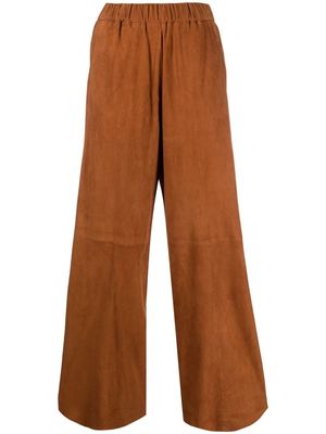 FORTE FORTE wide-leg leather trousers - Neutrals