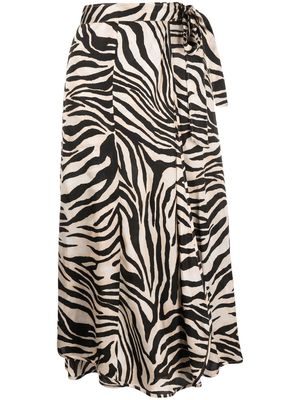 Forte Forte zebra-print wrap skirt - Black