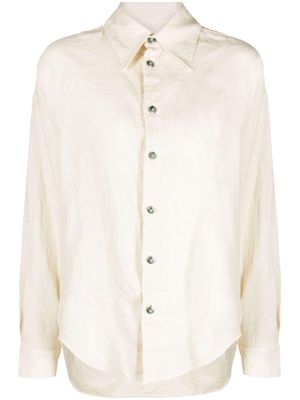 Fortela Amy long-sleeved linen shirt - Neutrals