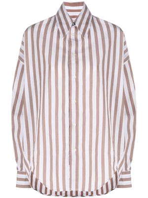 Fortela Amy striped cotton shirt - Brown