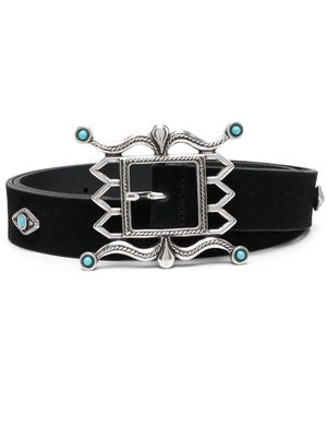 Fortela bead-embellished buckle belt - Black