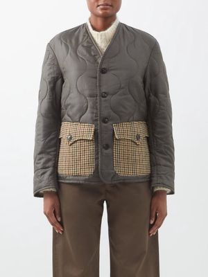 Fortela - Jean Contrast-pocket Quilted Jacket - Womens - Dark Khaki