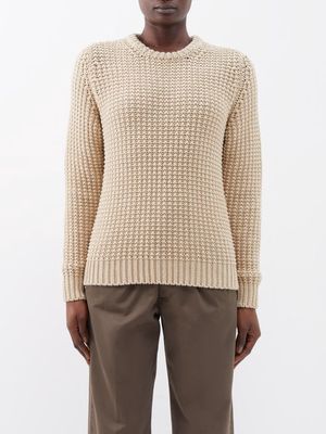 Fortela - Laila Ribbed-knit Cotton Sweater - Womens - Camel