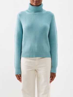 Fortela - Leona Merino Roll-neck Sweater - Womens - Pale Blue