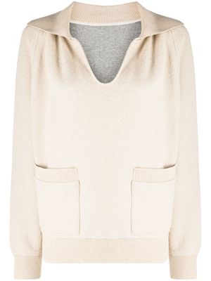Fortela long-sleeve fleece jumper - Neutrals