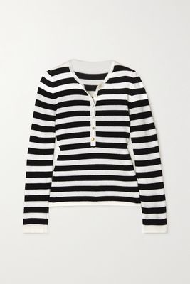 Fortela - Lou Striped Wool Sweater - Black