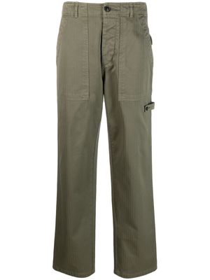 Fortela straight-leg cotton trousers - Green