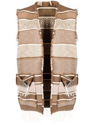 Fortela vertical-stripe knitted gilet - Brown