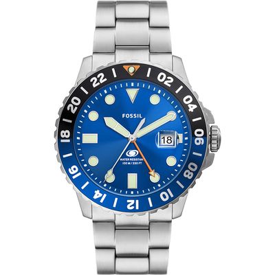 Fossil Blue GMT Bracelet Watch, 46mm in Silver 