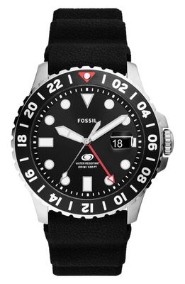 Fossil Blue GMT Silicone Strap Watch