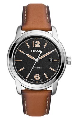 Fossil Heritage Automatic Leather Strap Watch