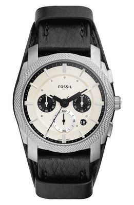 Fossil Machine Chronograph Leather Strap Watch