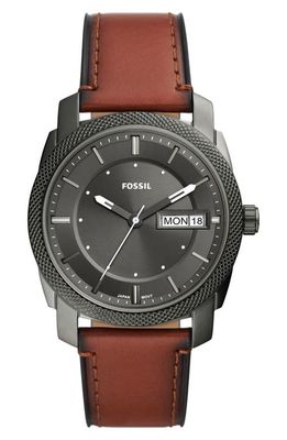 Fossil Machine Leather Strap Watch, 42mm in Brown 