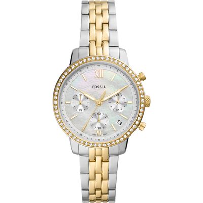 Fossil Neutra Chronograph Crystal Bracelet Watch, 36mm in Two-Tone/silver/gold 