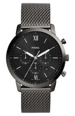 Fossil Neutra Mesh Strap Chronograph Watch, 44mm in Smoke 