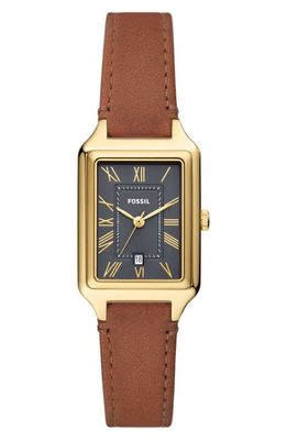 Fossil Raquel Leather Strap Watch, 23mm in Brown 