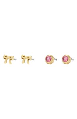 Fossil x Barbie Set of Two Stud Earrings in Gold