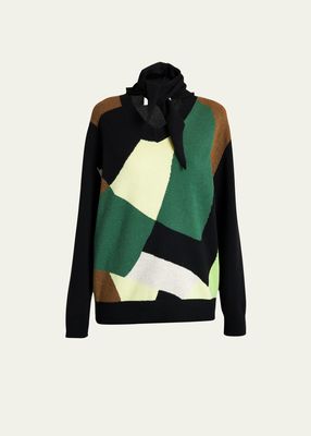 Foulard Cashmere-Blend Colorblock Intarsia Knit Sweater