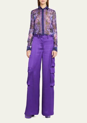 Foulard Orchid Printed Button-Front Shirt