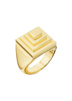 Foundation 18K Yellow Gold Pyramid Signet Pinky Ring