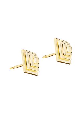 Foundation 18K Yellow Gold Small Pyramid Stud Earrings