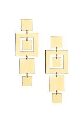 Foundation 18K Yellow Gold Square Statement Earrings