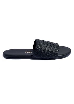 Foundations Matte Woven Leather Slides