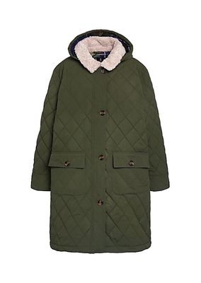 Fox Faux Fur Quilted Coat