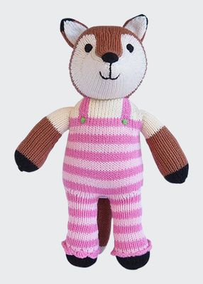 Fox in Dungarees Stuffed Animal Plush Toy - Handmade, Fair Trade