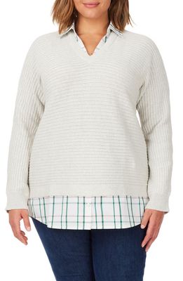 Foxcroft Layered Sweater in Ivory Mult