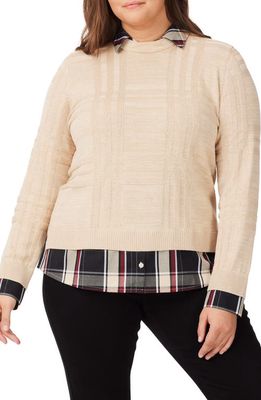 Foxcroft Layered Sweater in Oatmeal