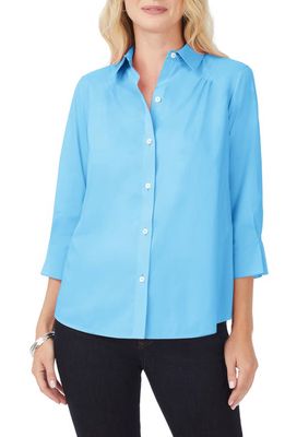 Foxcroft Paulie Button-Up Shirt in Baltic Blue
