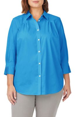 Foxcroft Paulie Button-Up Shirt in Blue Breeze