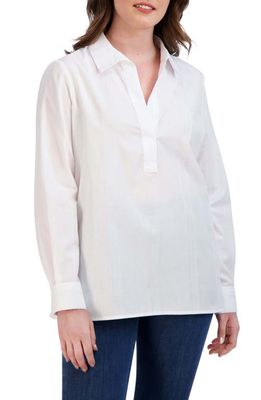 Foxcroft Sophia Tonal Stripe Tunic Top in White