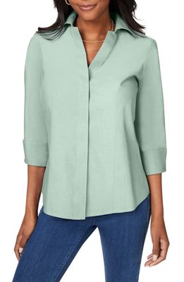 Foxcroft Taylor Fitted Non-Iron Shirt in Jade Gem