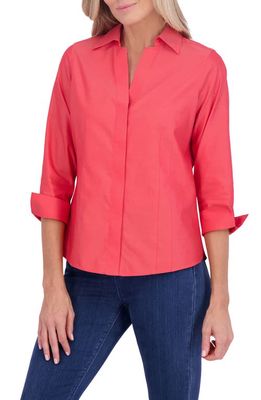 Foxcroft Taylor Fitted Non-Iron Shirt in Simply Red