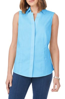 Foxcroft Taylor Non-Iron Sleeveless Shirt in Baltic Blue